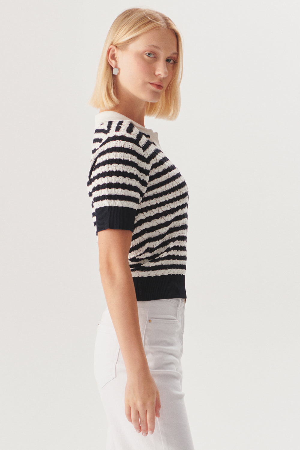 Exquise-Pamuklu Beyaz Yüksek Bel Regular Fit Denim Pantolon-Kot Pantolon-3-Milagron.com