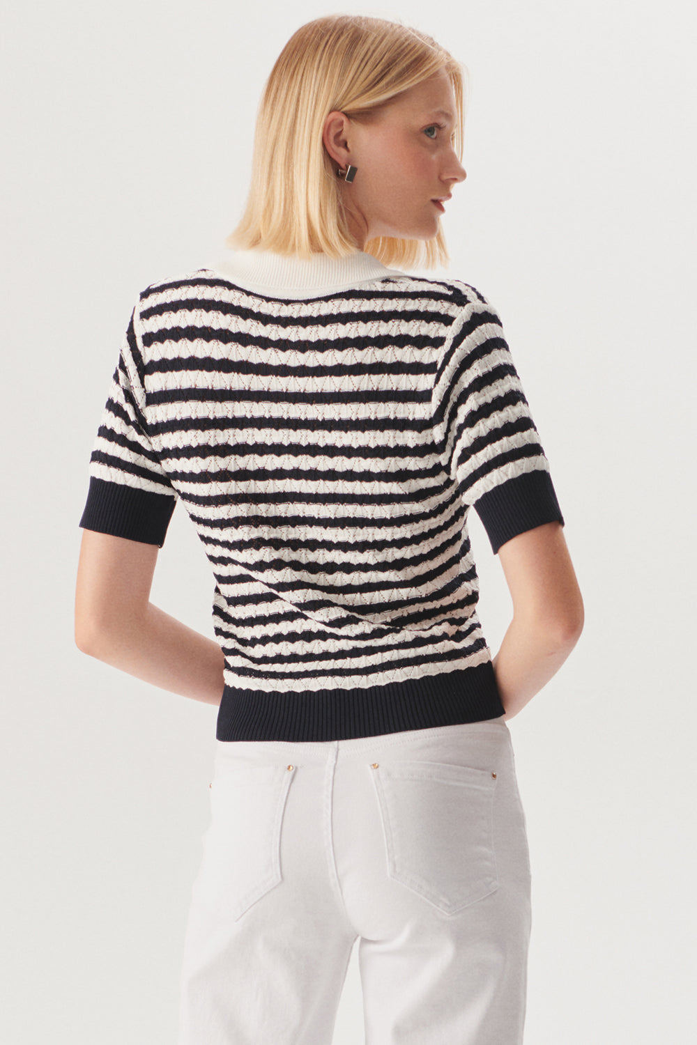 Exquise-Pamuklu Beyaz Yüksek Bel Regular Fit Denim Pantolon-Kot Pantolon-4-Milagron.com