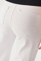 Exquise-Pamuklu Beyaz Yüksek Bel Regular Fit Denim Pantolon-Kot Pantolon-5-Milagron.com