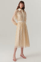 Exquise-Pamuklu Dantelli Regular Midi Etek-Etek-2-Milagron.com