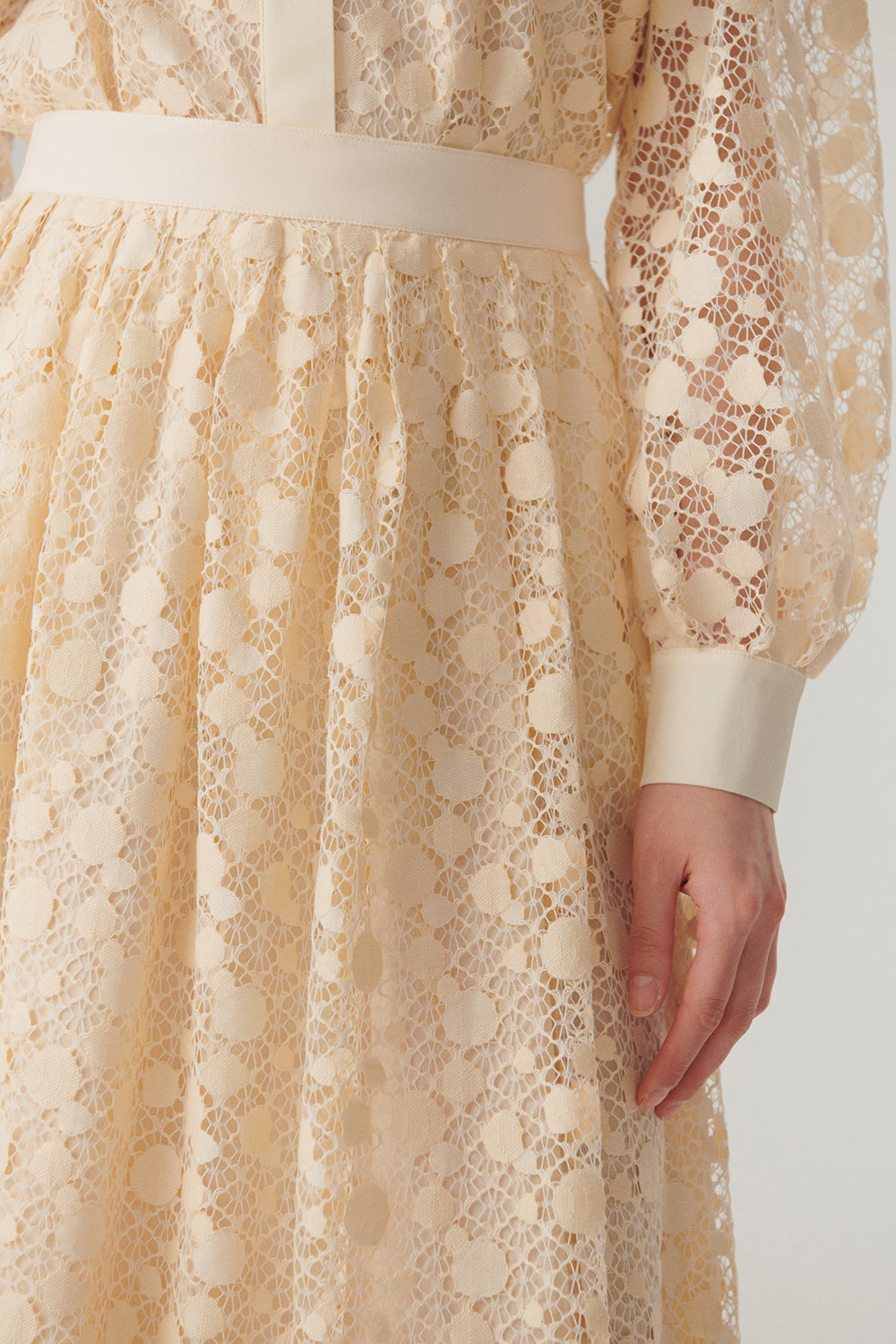 Exquise-Pamuklu Dantelli Regular Midi Etek-Etek-5-Milagron.com