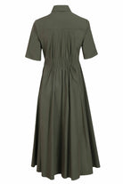 Exquise-Pamuklu Haki Regular Gömlek Elbise-Elbise-2-Milagron.com