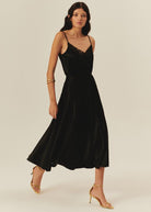 Exquise-Parlak Kumaş Saten Kiloş Midi Boy Etek-Etek-8-Milagron.com