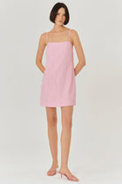 Exquise-Pembe Askılı Mini Elbise-ELBİSE-1-Milagron.com