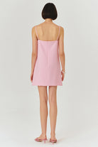 Exquise-Pembe Askılı Mini Elbise-ELBİSE-5-Milagron.com