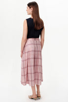 Exquise-Pileli Astarlı Tencel Karışımlı Midi Regular Etek-Etek-6-Milagron.com