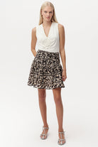 Pileli Yüksek Bel Fermuarlı Mini Etek