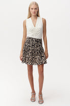 Pileli Yüksek Bel Fermuarlı Mini Etek