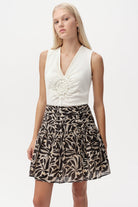 Pileli Yüksek Bel Fermuarlı Mini Etek