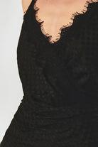 Exquise-Puantiye Detaylı Bele Oturan Askılı Siyah Maxi Elbise-ELBİSE-3-Milagron.com