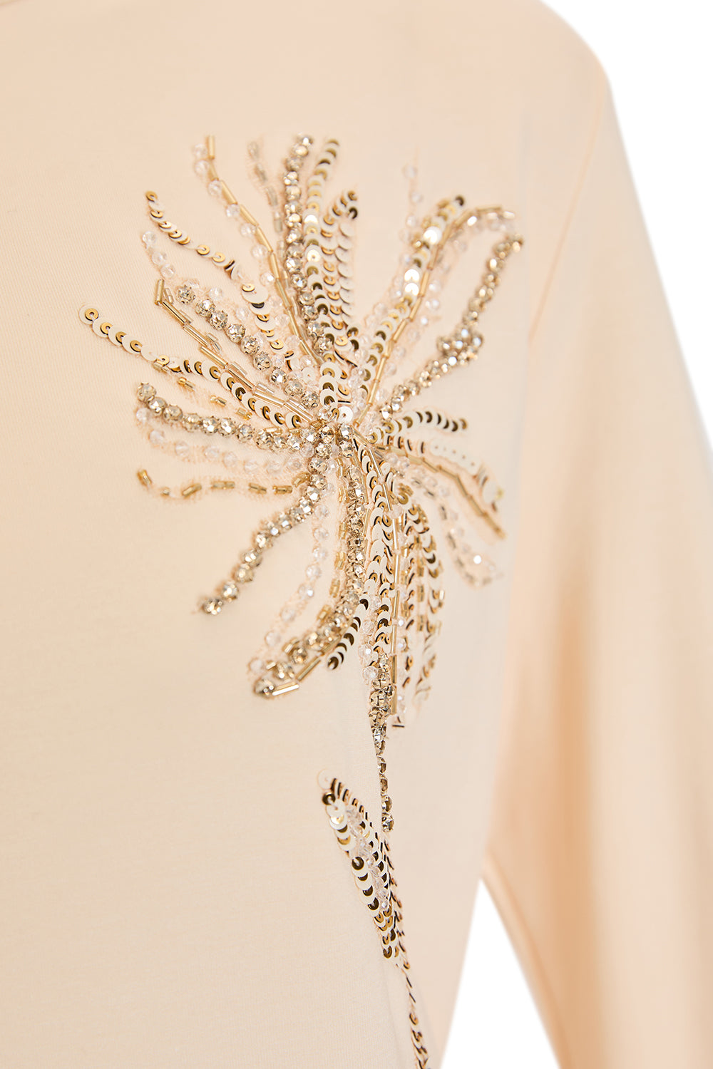 Exquise-Pul Payet İşlemeli Uzun Kollu Regular örme Sweatshirt-SWEATSHIRT-2-Milagron.com