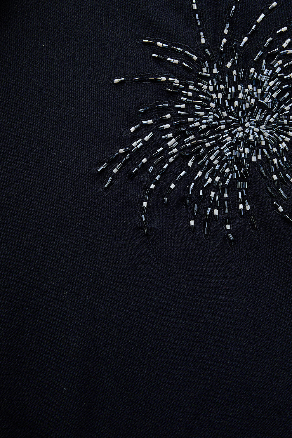 Exquise-Rahat Kesim İşleme Detaylı Bisiklet Yaka Lacivert Regular örme Tişört-T-Shirts-7-Milagron.com