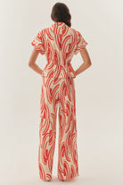 Exquise-Soyut Desenli Pamuklu Kahve Kemik Wide Leg Pantolon-Pantolon-11-Milagron.com