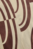 Exquise-Soyut Desenli Pamuklu Kahve Kemik Wide Leg Pantolon-Pantolon-7-Milagron.com