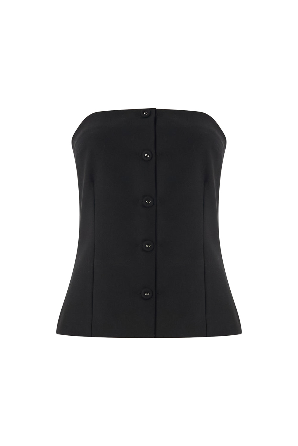 Exquise-Straplez Düğmeli Slim Fit Siyah Büstiyer-BÜSTİYER-5-Milagron.com