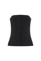 Exquise-Straplez Düğmeli Slim Fit Siyah Büstiyer-BÜSTİYER-5-Milagron.com