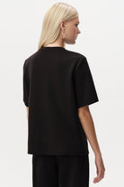 Exquise-Taş Detaylı Bisiklet Yaka Kısa Kollu T Shirt-T-SHIRT-6-Milagron.com