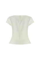 Exquise-Taş Detaylı Kayık Yaka Kolsuz Regular Kemik örme Bluz-BLUZ-8-Milagron.com