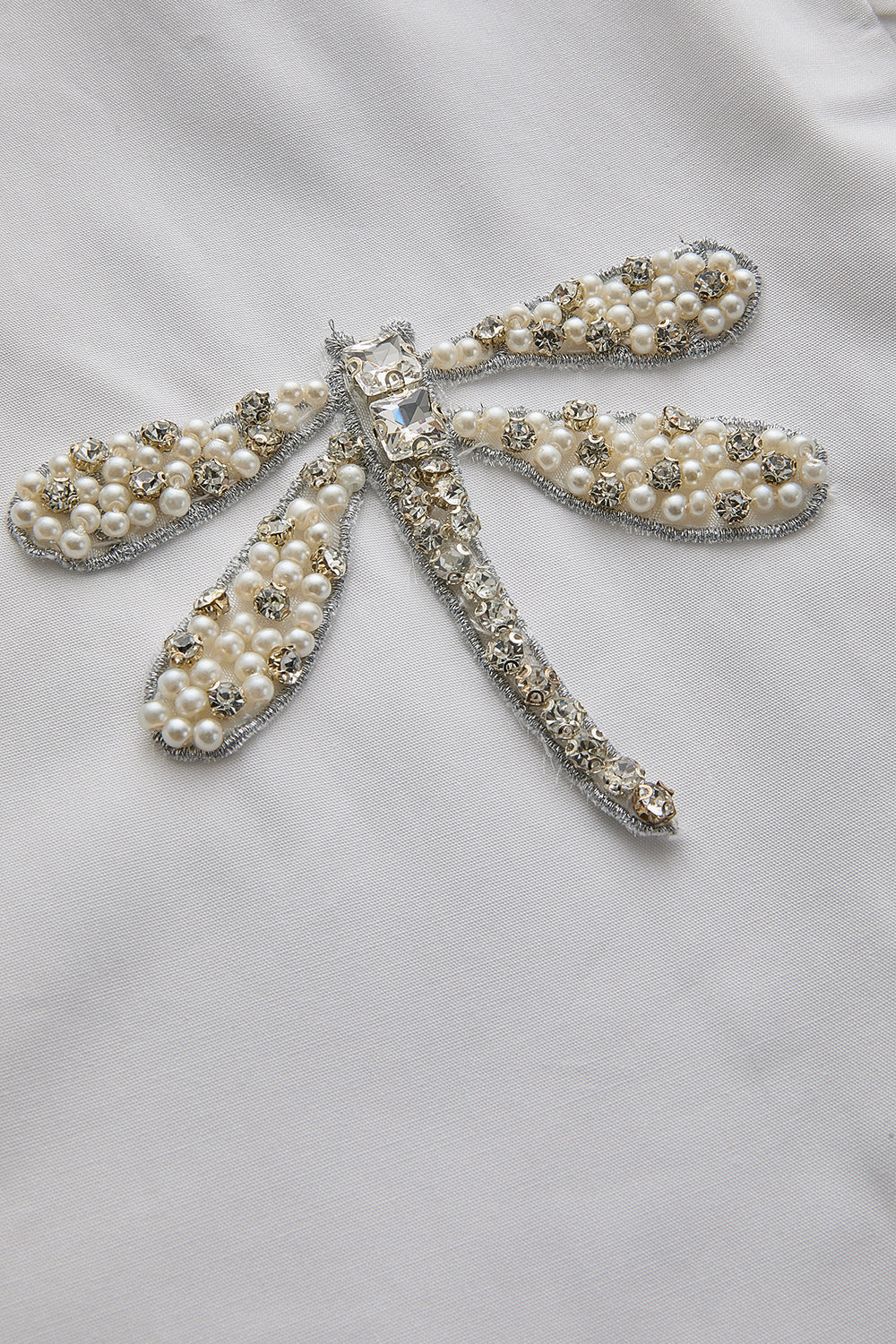 Exquise-Taş İşlemeli Hakim Yaka Pamuklu Rahat Kalıp Beyaz Bluz-Bluz-7-Milagron.com