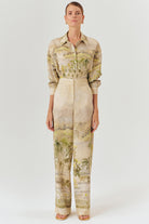 Exquise-Tropikal Desenli Palazzo Pantolon-Pantolon-1-Milagron.com