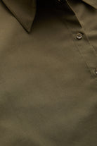 Exquise-Uzun Kollu Cepli çıt çıt Detaylı Regular Haki Gömlek-GÖMLEK-6-Milagron.com