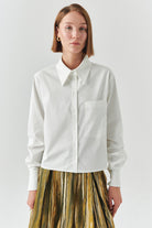Exquise-Uzun Kollu Cepli çıt çıt Detaylı Regular Kemik Gömlek-GÖMLEK-1-Milagron.com