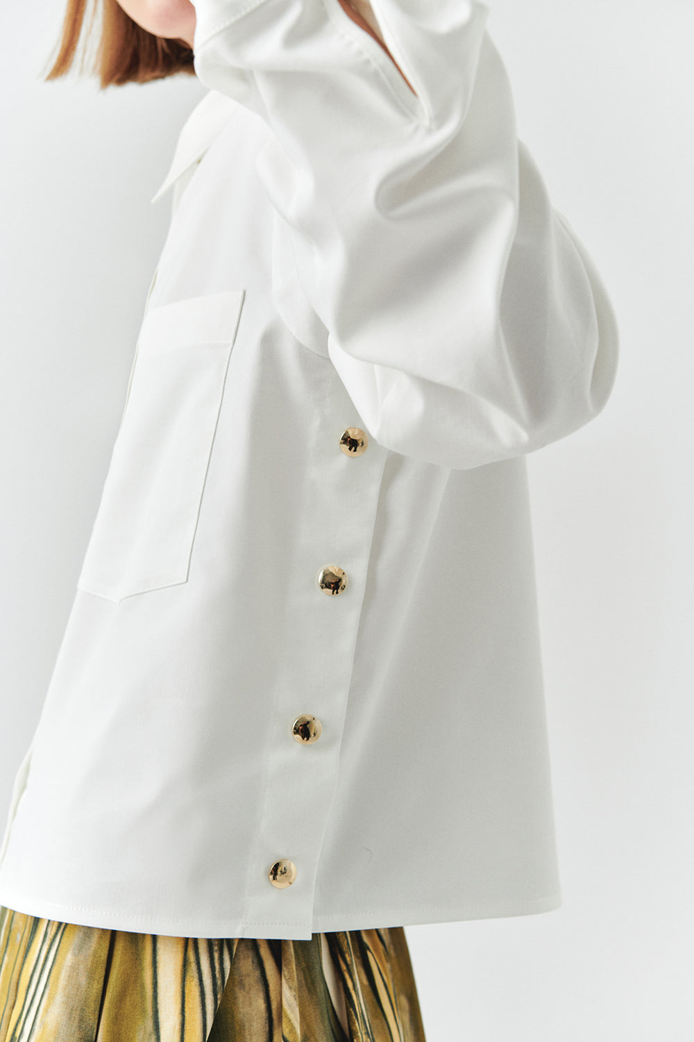 Exquise-Uzun Kollu Cepli çıt çıt Detaylı Regular Kemik Gömlek-GÖMLEK-3-Milagron.com