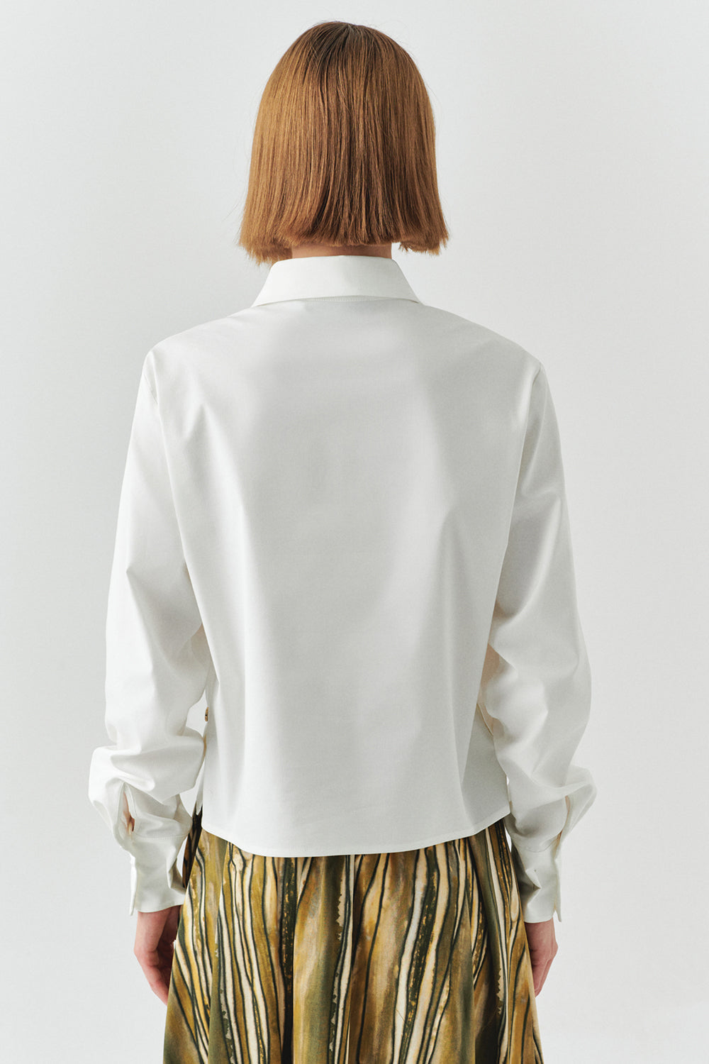 Exquise-Uzun Kollu Cepli çıt çıt Detaylı Regular Kemik Gömlek-GÖMLEK-4-Milagron.com