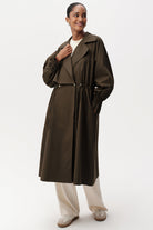 Exquise-Uzun Kollu Kuşak Detaylı Midi Regular Trençkot-TRENÇKOT-2-Milagron.com