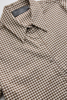 Exquise-Uzun Kollu Taş Detaylı Regular Ekose Krem Vizon Gömlek-GÖMLEK-6-Milagron.com