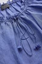 Uzun Kollu Yakası Bağcıklı Rami Keten Regular Peri Bluz