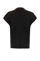 Exquise-V Yaka Taş İşlemeli Kolsuz Oversize Triko Süveter-BLUZ-3-Milagron.com