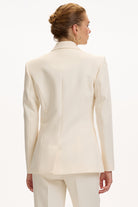 Exquise-Vatkalı Astarlı Slim Fit Cepli Krem Ceket-CEKET-8-Milagron.com