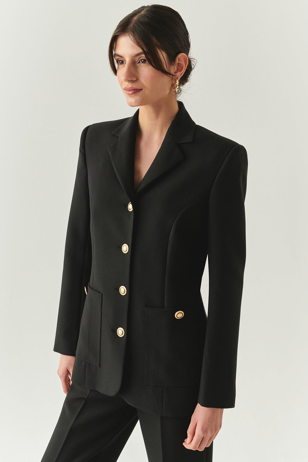 Exquise-Vatkalı Astarlı Slim Fit Cepli Siyah Ceket-CEKET-1-Milagron.com