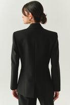 Exquise-Vatkalı Astarlı Slim Fit Cepli Siyah Ceket-CEKET-3-Milagron.com