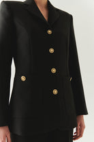 Exquise-Vatkalı Astarlı Slim Fit Cepli Siyah Ceket-CEKET-4-Milagron.com