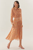 Exquise-Yaka Detaylı Regular Fit çiçek Desenli Gömlek-Gömlek-2-Milagron.com