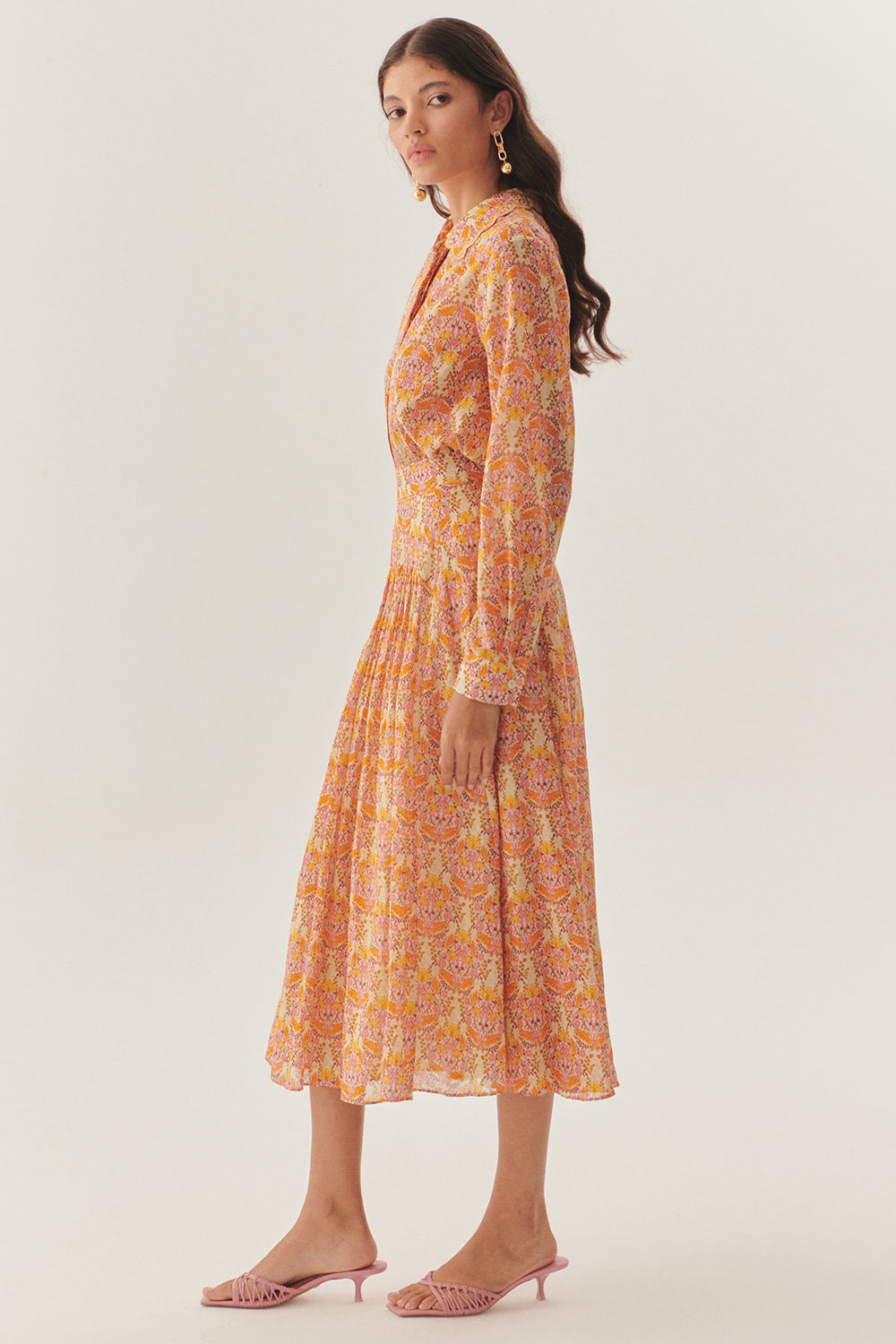 Exquise-Yaka Detaylı Regular Fit çiçek Desenli Gömlek-Gömlek-3-Milagron.com