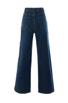 Exquise-Yanları çıt çıtlı Cepli Geniş Paça Regular Denim İndigo Pantolon-JEAN-7-Milagron.com