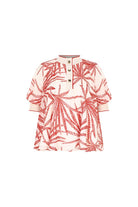 Exquise-Yaprak Desenli Düğme Detaylı Rahat Kesim Rayon şifon Bluz-Bluz-13-Milagron.com