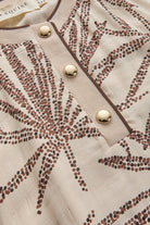 Exquise-Yaprak Desenli Düğme Detaylı Rahat Kesim Rayon şifon Bluz-Bluz-6-Milagron.com