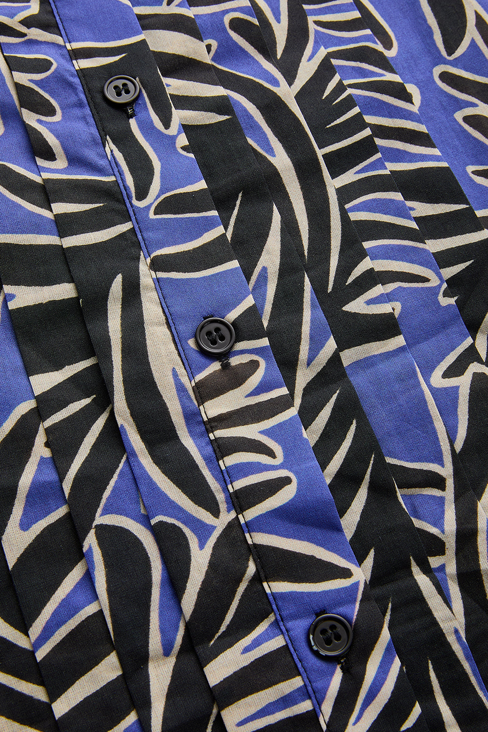 Exquise-Yaprak Desenli Pamuklu Regular Midi Gömlek Elbise-ELBİSE-8-Milagron.com