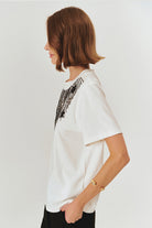 Exquise-Yıldız İşlemeli Bisiklet Yaka Regular örme Tişört-T-Shirts-2-Milagron.com