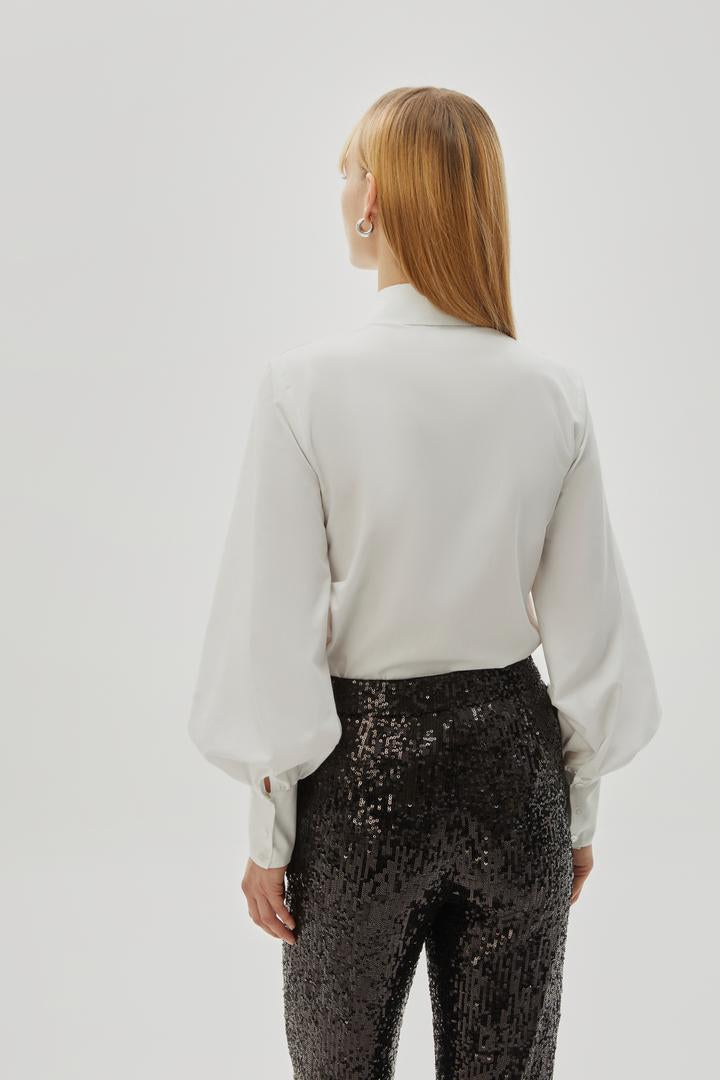 Exquise-Yıldız Taş Detaylı Pamuklu Regular Gömlek-Gömlek-4-Milagron.com