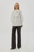 Exquise-Yıldız Taş Detaylı Pamuklu Regular Gömlek-Gömlek-5-Milagron.com