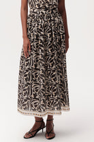 Yüksek Bel Fermuarlı Cepli Midi Etek