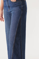 Exquise-Yüksek Bel Flare Denim Pantolon-Kot Pantolon-5-Milagron.com