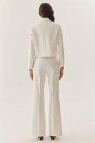 Exquise-Yüksek Bel Geniş Paçalı Beyaz Pantolon-Pantolon-4-Milagron.com