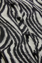 Exquise-Zebra Desenli Pileli Kısa Kollu Regular Pamuklu Mini Elbise-ELBİSE-7-Milagron.com