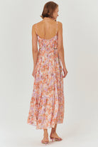 Exquise-çiçek Desenli Askılı Midi Elbise-ELBİSE-4-Milagron.com